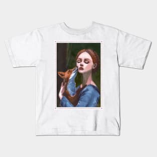 Girl with a fox Kids T-Shirt